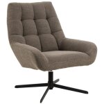 Hellin - fauteuil lounge pivotant en tissu bouclette - berlin