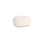 Hellin - pouf carr 68, 5x68, 5x36 cm en tissu effet laine blanche