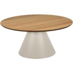 Hellin - table basse ronde en bois et mtal grge d85 - girolle