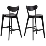 Hellin - tabourets de bar scandinaves en bois (lot de 2) - leta