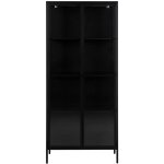 Hellin - vitrine scandinave en mtal noir 2 portes vitres - harlow