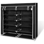 Helloshop26 - armoires chaussure étagère meuble 30 paires tissu noir Helloshop26 - armoires chaussure étagère meuble 30 paires tissu noir