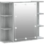 Helloshop26 - armoire salle de bain meuble  miroir avec led 70 x 16, 5 x 60 cm gris
