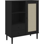 Buffet bahut commode armoire meuble de rangement organisateur cuisine salle de sjour salon aspect rotin ...