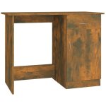 Helloshop26 - bureau table poste de travail meuble d'ordinateur informatique �tude ch�ne fum� 100 x 50 ...