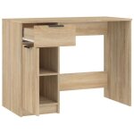 Helloshop26 - bureau table poste de travail meuble d'ordinateur informatique tude chne sonoma 100 x ...