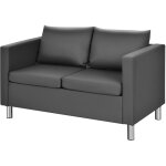 Helloshop26 - canapé 2 places moderne en cuir pu avec coussin souple et pieds en métal gris Helloshop26 - canapé 2 places moderne en cuir pu avec coussin souple et pieds en métal gris