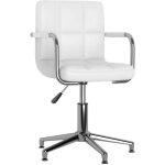 Helloshop26 - chaise fauteuil si�ge de bureau informatique �tude pivotante similicuir blanc