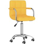 Helloshop26 - chaise fauteuil sige pivotante de bureau informatique tude jaune moutarde tissu jaune ...