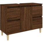 Helloshop26 - meuble d'évier sous lavabo salle de bain 80 x 33 x 60 cm bois d'ingénierie marron Helloshop26 - meuble d'évier sous lavabo salle de bain 80 x 33 x 60 cm bois d'ingénierie marron