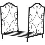 Porte - bches en fer forg avec poigne charge max 60 kg de bois range - bche pour pole brasero foyer ...