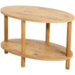 Helloshop26 - table basse ovale 43 x 70 x 44 cm effet bois Helloshop26 - table basse ovale 43 x 70 x 44 cm effet bois