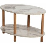 Helloshop26 - table basse ovale 43 x 70 x 44 cm marbre crme