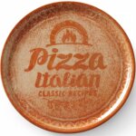 Hendi - assiette  pizza en porcelaine recipe collection rouge brique, diamtre. 33 cm - lot de 6 pices. ...