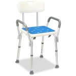 Swanew tabouret de douche rglable en hauteur jusqu' 136 kg tabouret de salle de bain - avec accoudoir ...