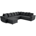 Bestmobilier - henry - canap panoramique convertible - avec coffre - en velours ctel - 7 places - ...