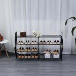 Herzberg - etagere a chaussures a 7 niveaux - 112 x 70 cm gris Herzberg - etagere a chaussures a 7 niveaux - 112 x 70 cm gris