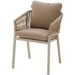 Hesperide - lot de 2 fauteuils de jardin oriengo beige & argile aluminium mailles tress�es et polyester ...