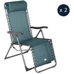 2 fauteuils de jardin relax silos bleu canard - hesp�ride