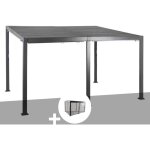 Hesperide ? pergola bioclimatique 4 x 3 m graphite en aluminium ? lames orientables pour contr�le lumi�re ...