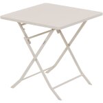 Salon de jardin carr en mtal greensboro 70 x 70 cm argile avec 2 chaises - hespride