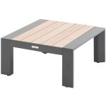 Hesperide - table basse de jardin petit modle en aluminium effet bois evasion