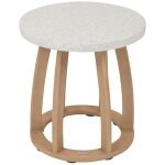 Hesperide - table de jardin d'appoint ronde en bois et béton lemindo Hesperide - table de jardin d'appoint ronde en bois et béton lemindo