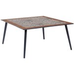 Hesperide - table de jardin bistro carre en acier et cramique 8 places lambada