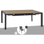 Hesperide ? table de jardin extensible carr�e en aluminium ? 8 / 10 places ? 10 fauteuils piazza ? dimensions ...