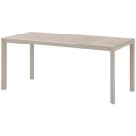Hesperide ? table de jardin rectangulaire effet bois lin 6 places en aluminium ? r�sistante aux intemp�ries ...