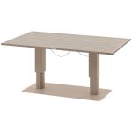 Hesperide - table de jardin relevable rectangulaire salimia argile & lin 150 x 80 x 69cm en aluminium ... Hesperide - table de jardin relevable rectangulaire salimia argile & lin 150 x 80 x 69cm en aluminium ...