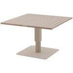 Hesperide - table de jardin relevable carre salimia argile & lin 110 x 110 x 69cm en aluminium - hespride ...