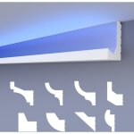 Heximo led moulures classiques, �clairage indirect corniche de plafond xps styropor: 1. 7 m�tres / 1 ...