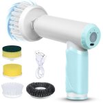 Brosse de nettoyage lectrique sans fil, rechargeable, avec 4 ttes de brosse - nettoyage des carreaux ...