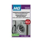 Hg - nettoyant d'entretien pour machines à laver et la vaisselle (2x100g) Hg - nettoyant d'entretien pour machines à laver et la vaisselle (2x100g)