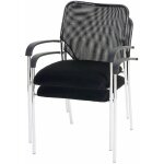 Hhg - jamais utilis] lot de 2 chaises de confrence / visiteur tulsa, empilable, tissu, sige noir, ...
