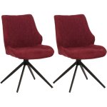 Hhg - lot de 2 chaises de salle � manger 026, chaise de cuisine, pivotante auto - return, tissu / textile ...