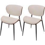 Hhg - lot de 2 chaises de salle � manger 233, chaise, bois courb� similicuir 280g / m� �ko - tex mvg, ...