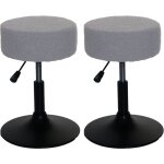 Hhg - jamais utilis] lot de 2 tabourets 888, tabouret de maquillage, rglable en hauteur pivotant  ...