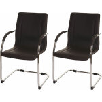 Hhg - jamais utilis] 2x chaise de confrence samara, chaise visiteurs cantilever, similicuir, marron ...