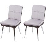 Hhg - jamais utilis] 2x chaise de salle  manger 556, chaise pour la cuisine, chaise rembourre, similicuir ...