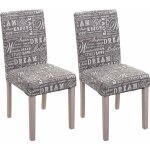 Hhg - jamais utilis] 2x chaise de salle  manger littau, chaise de cuisine, textile avec criture, gris ...