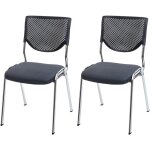 Hhg - jamais utilis] 2x chaise visiteur t401, chaise de confrence empilable, tissu / textile, sige ...