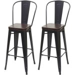 Hhg - jamais utilis] 2x tabouret de bar 445c, mtal, similicuir chesterfield, pour gastronomie, design ...