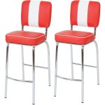 Hhg - jamais utilis] 2x tabouret de bar avellino, chaise de comptoir, design rtro des annes 50, similicuir, ...
