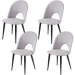 Hhg - jamais utilis] 4x chaise de salle  manger 209, fauteuil, tissu, gris
