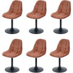 Hhg - lot de 6 chaises de salle  manger 837, chaise de cuisine chaise pivotante, acier mvg tissu / textile ...