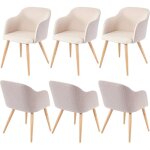 Hhg - jamais utilis] 6x chaise de sjour / salle  manger 190, design rtro, accoudoirs, tissu, couleur ...