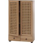 Armoire hhg 358, armoire de salon, design 3d tress 2 portes 3 compartiments de rangement 2 tiroirs soft ...