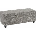 Hhg - jamais utilis] banc / banquette / coffre de rangement kriens, 112x45x45cm, tissu, gris words fabric ...